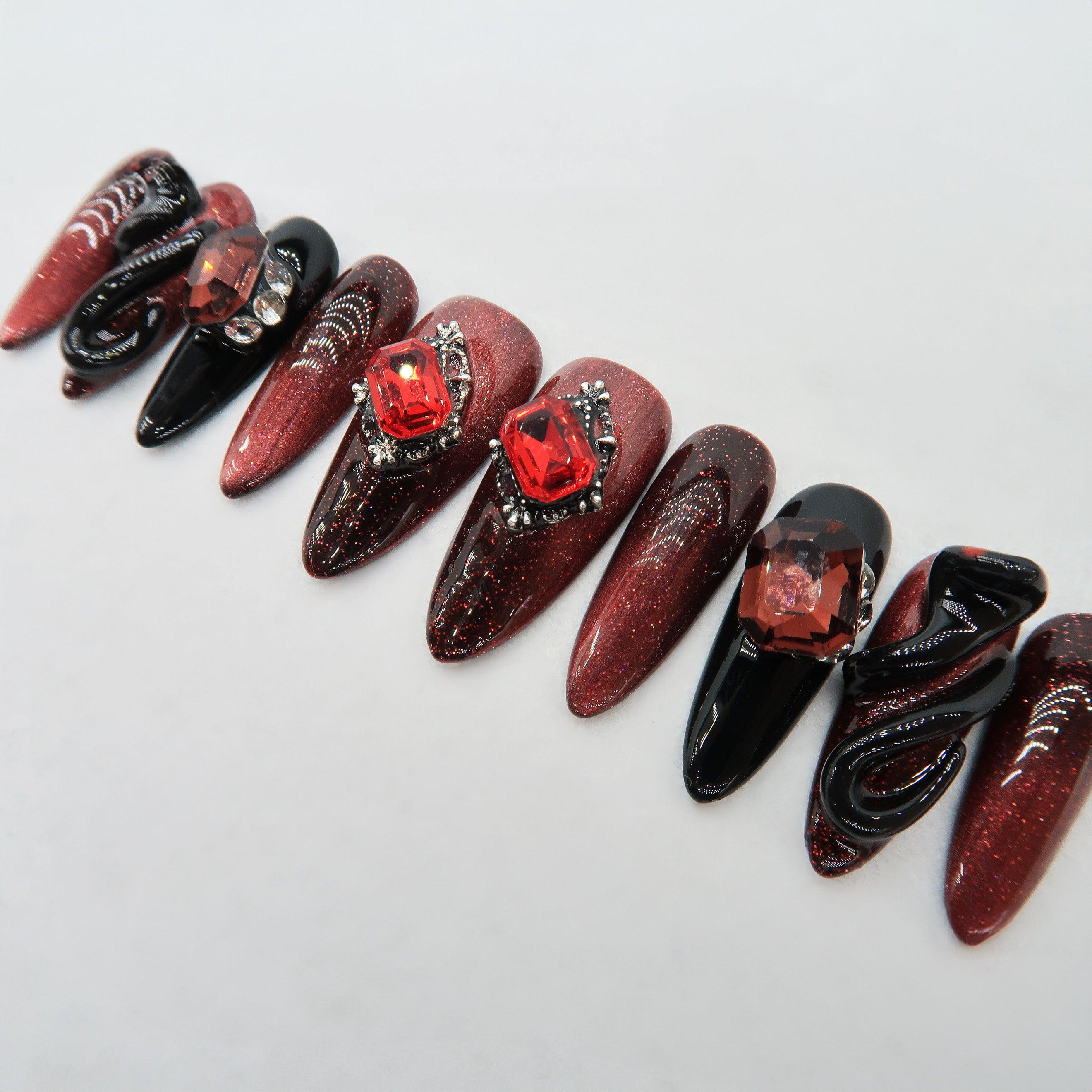 Crimson Nail art